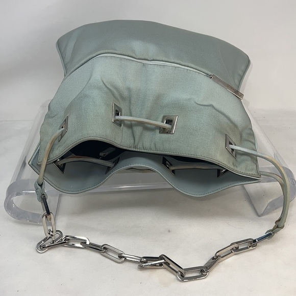Gucci Ballistic Nylon & Leather Seafoam Drawstring Shoulder Bag - Picture 9 of 16